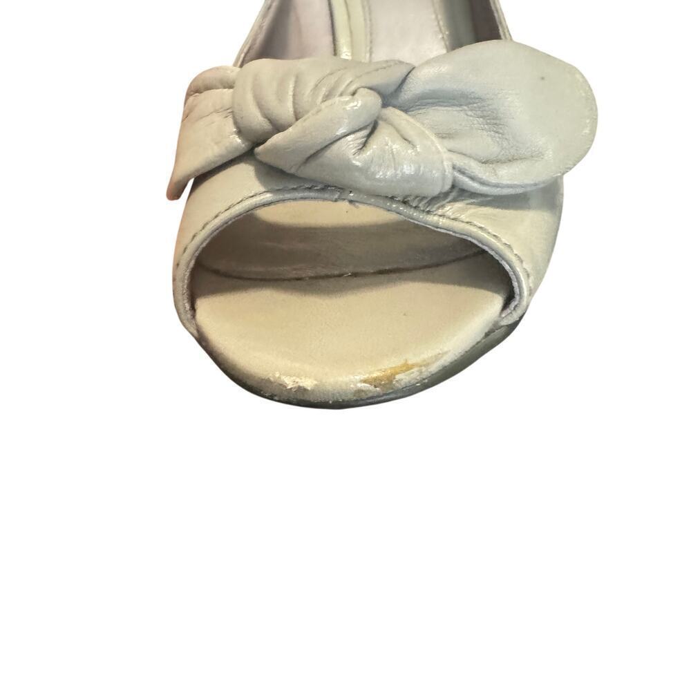 Camper Twins Peep Toe Bow Heels EU 35 | Cream Leather Pumps | 3” Heel - Picture 8 of 8
